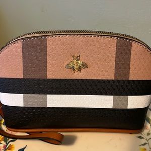 Plaid makeup bag